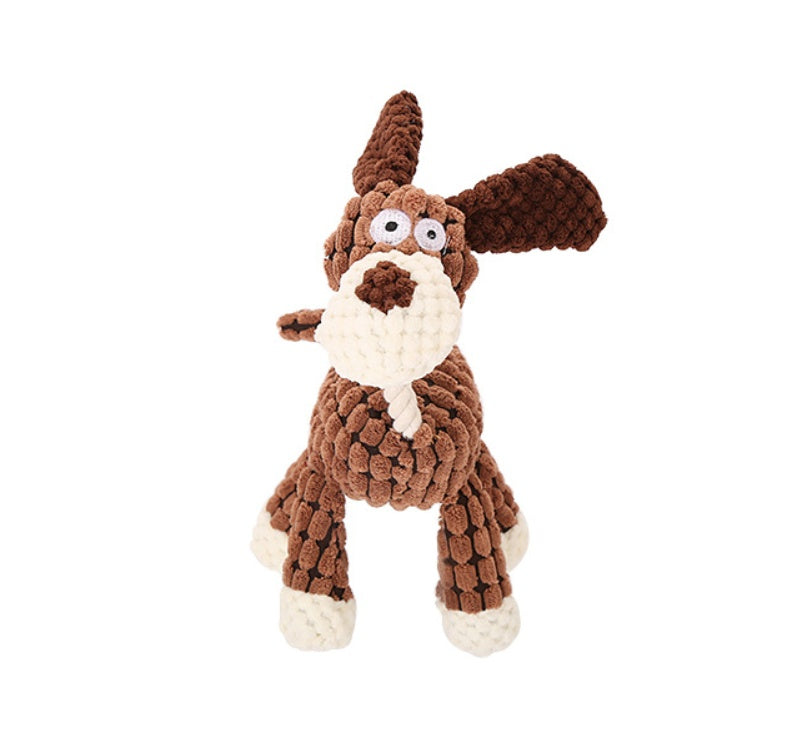 Donkey-Shaped Corduroy Chew Toy