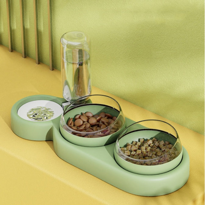 Automatic Pet Bowl Feeder with Water Fountain