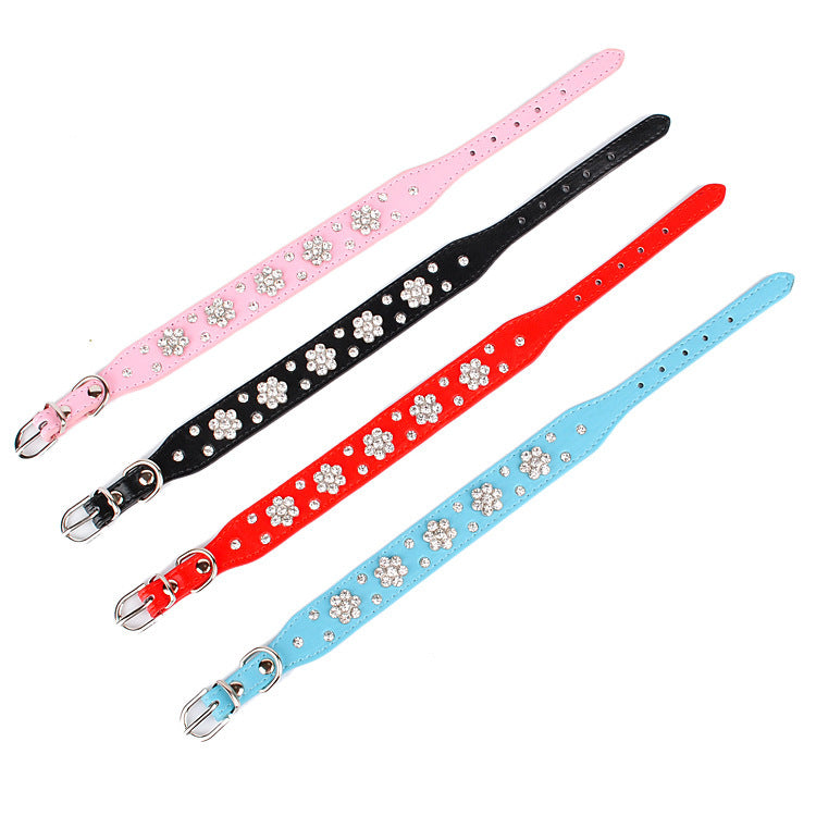 Rhinestone Plum Pet Dog Collar