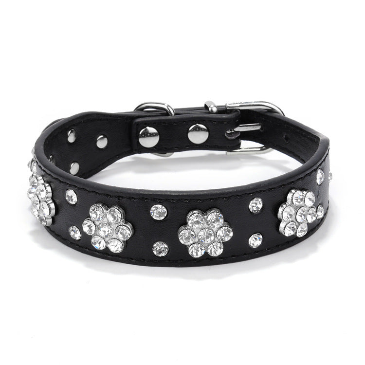 Rhinestone Plum Pet Dog Collar