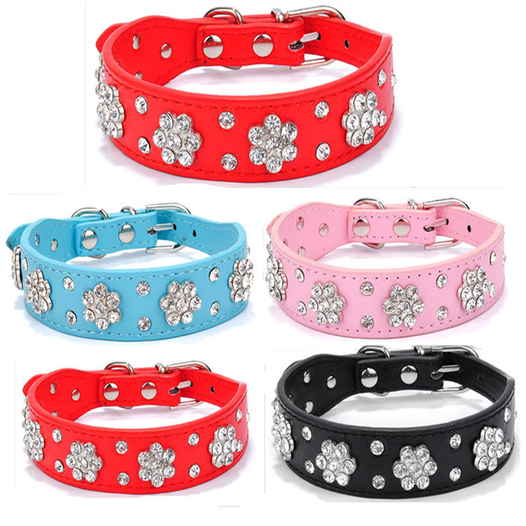 Rhinestone Plum Pet Dog Collar