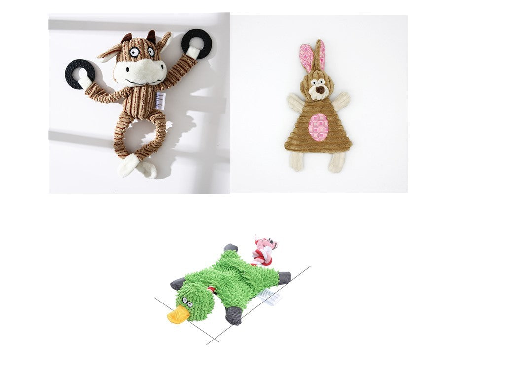 Donkey-Shaped Corduroy Chew Toy