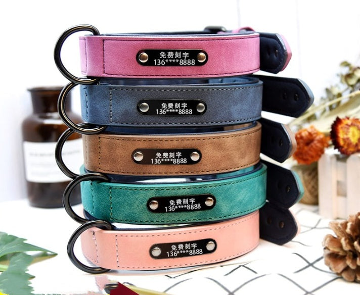 Custom Leather Dog ID Collar