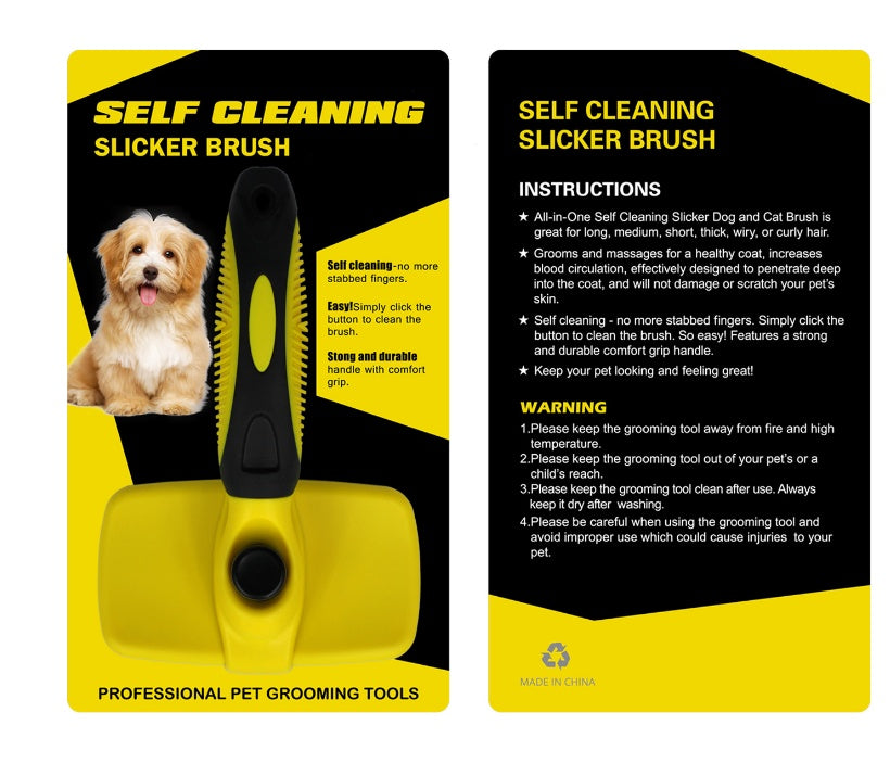 Pet Self-Cleaning Slicker Brush