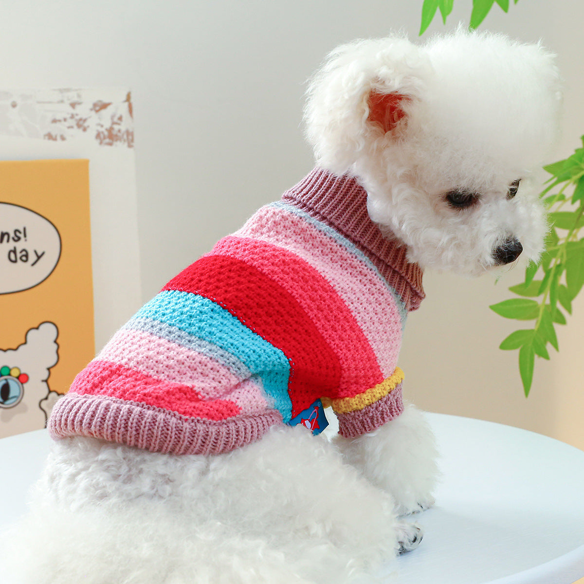 Colorful Striped Pet Sweater