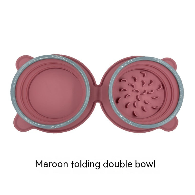 Portable Silicone Double Bowl