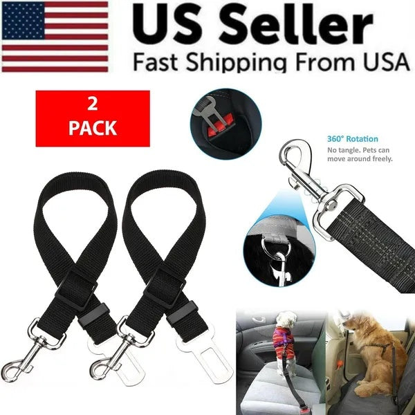 2-Pack Adjustable Pet Car Seatbelt