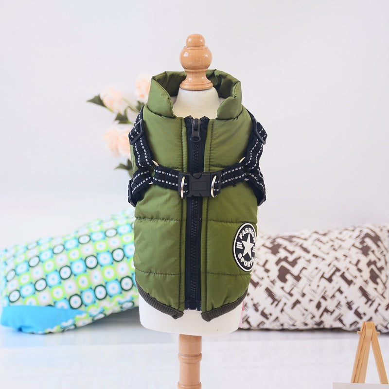 Waterproof Winter Dog Coat with Built-In Harness