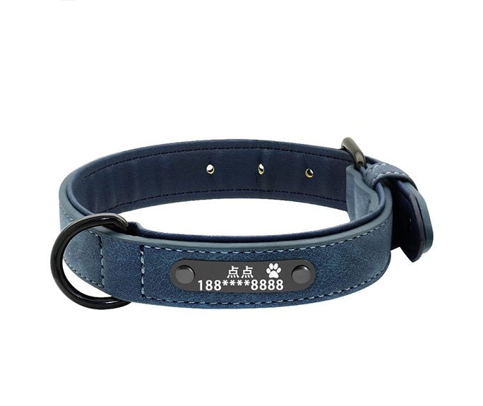 Custom Leather Dog ID Collar