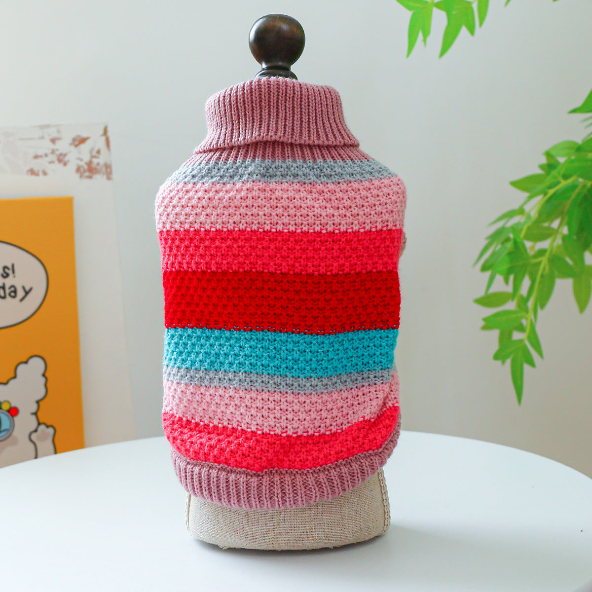 Colorful Striped Pet Sweater