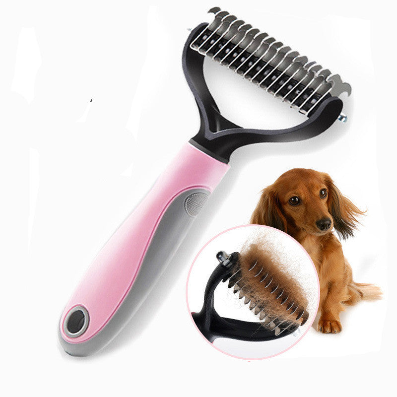 Double-Sided Dematting Comb for Long-Haired Dogs