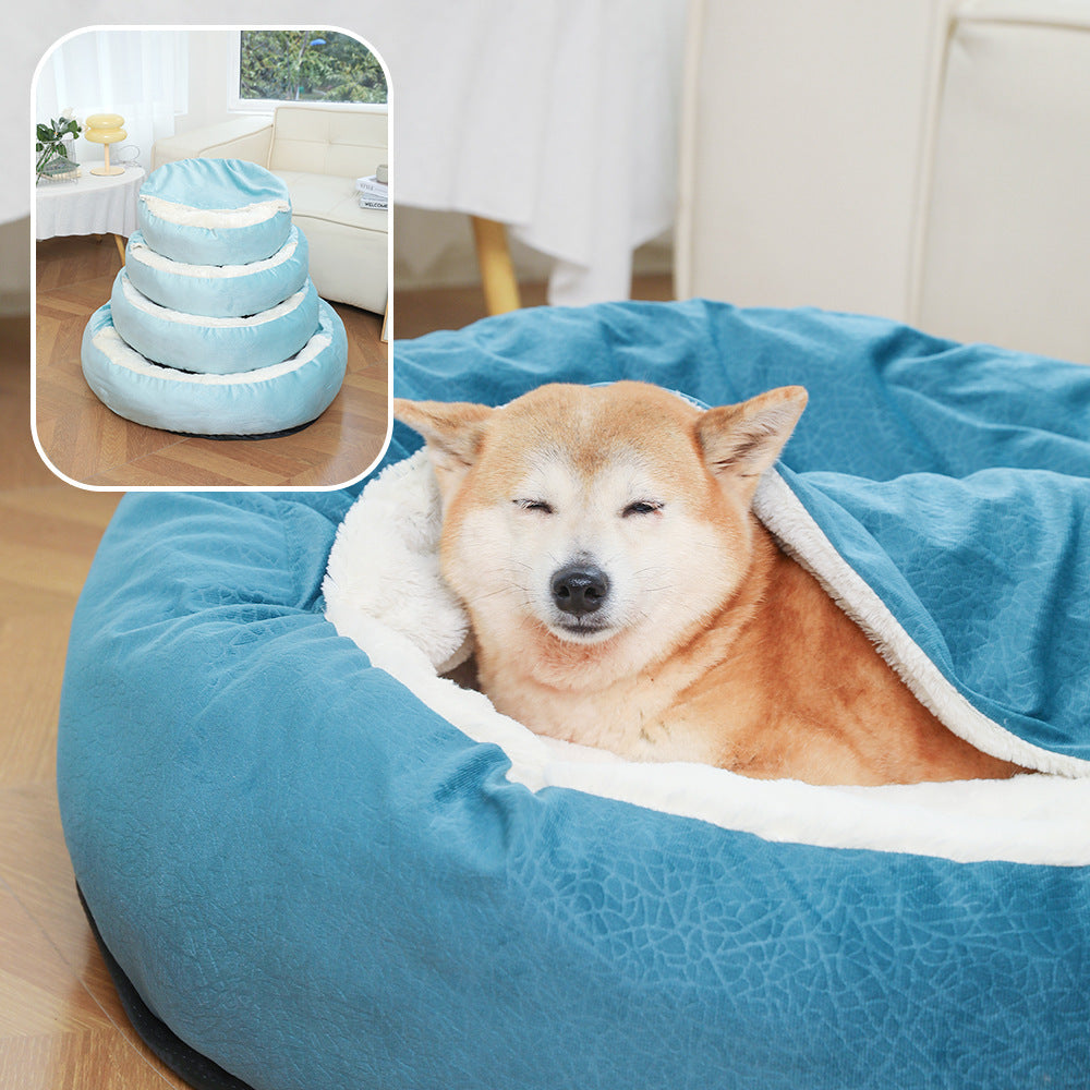 Orthopedic Dog Bed with Hooded Blanket