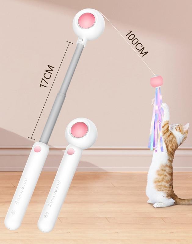 Retractable Cat Teaser Wand & Laser Toy