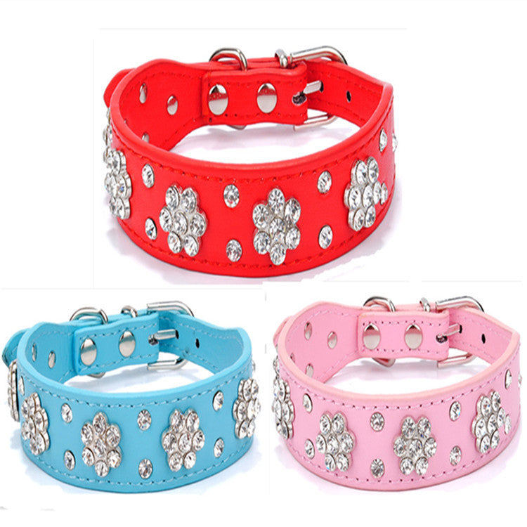 Rhinestone Plum Pet Dog Collar