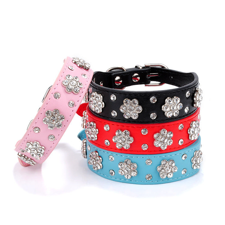 Rhinestone Plum Pet Dog Collar