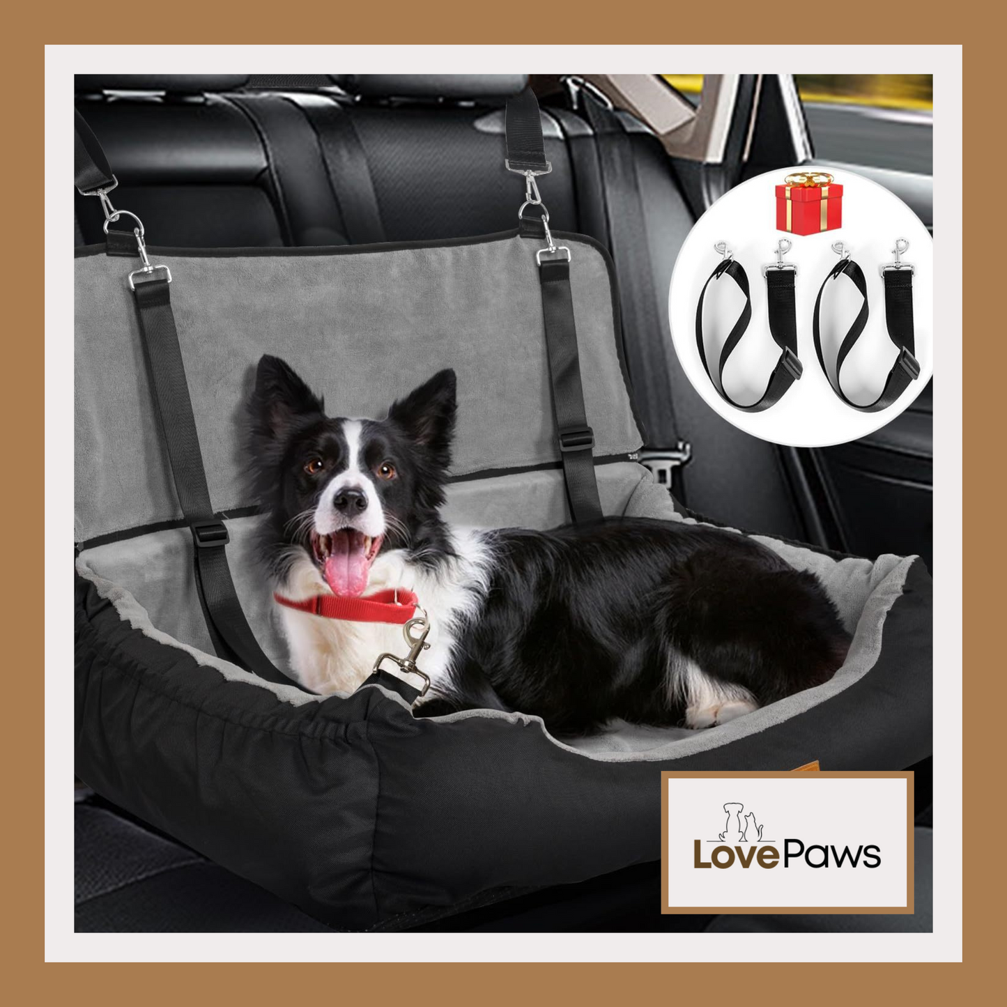 Coral Fleece Dog Booster Seat