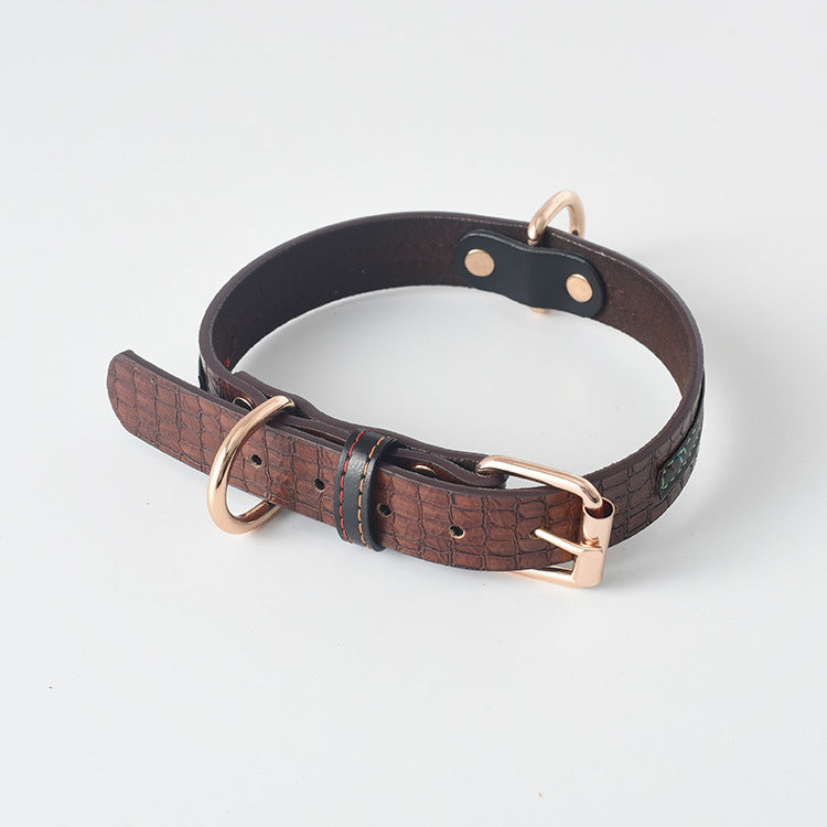 Leather Dog Collar & Leash Set