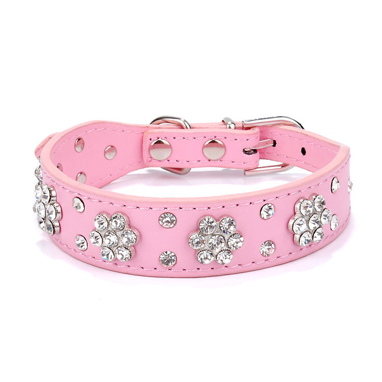 Rhinestone Plum Pet Dog Collar