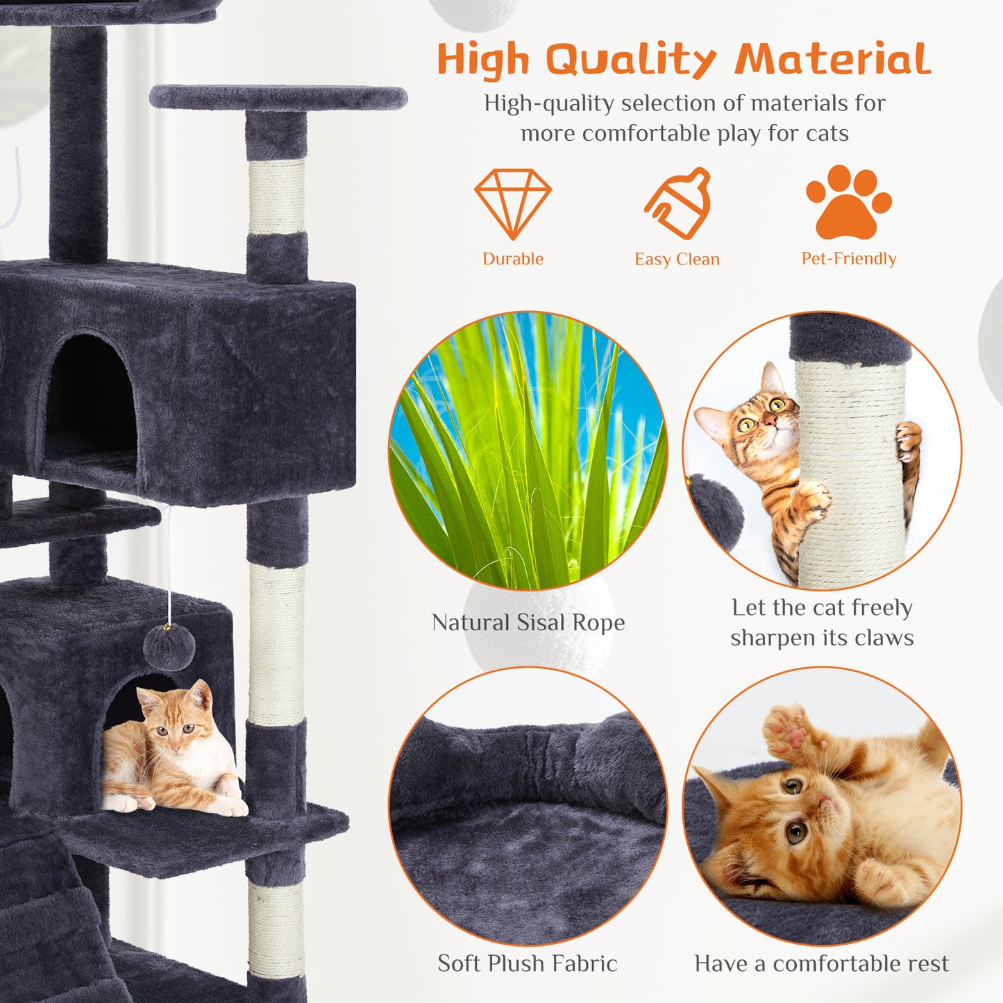 54-Inch Multi-Functional Cat Treehouse