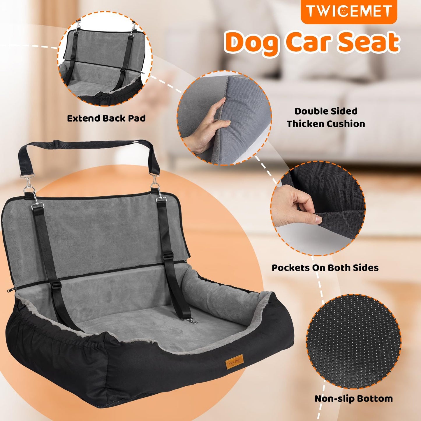 Coral Fleece Dog Booster Seat