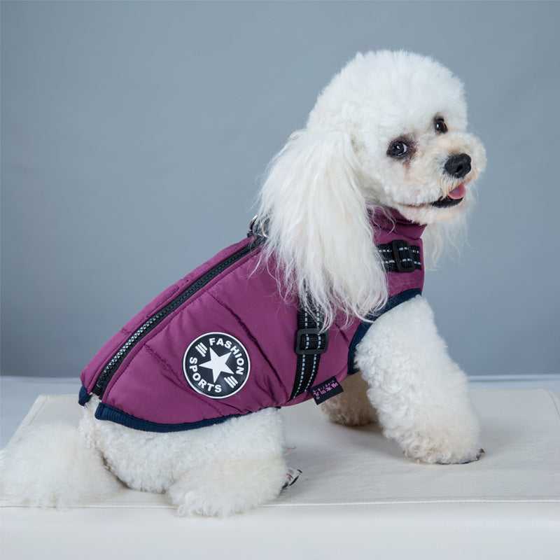 Waterproof Winter Dog Coat with Built-In Harness
