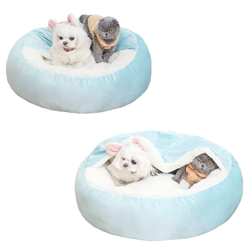 Orthopedic Dog Bed with Hooded Blanket
