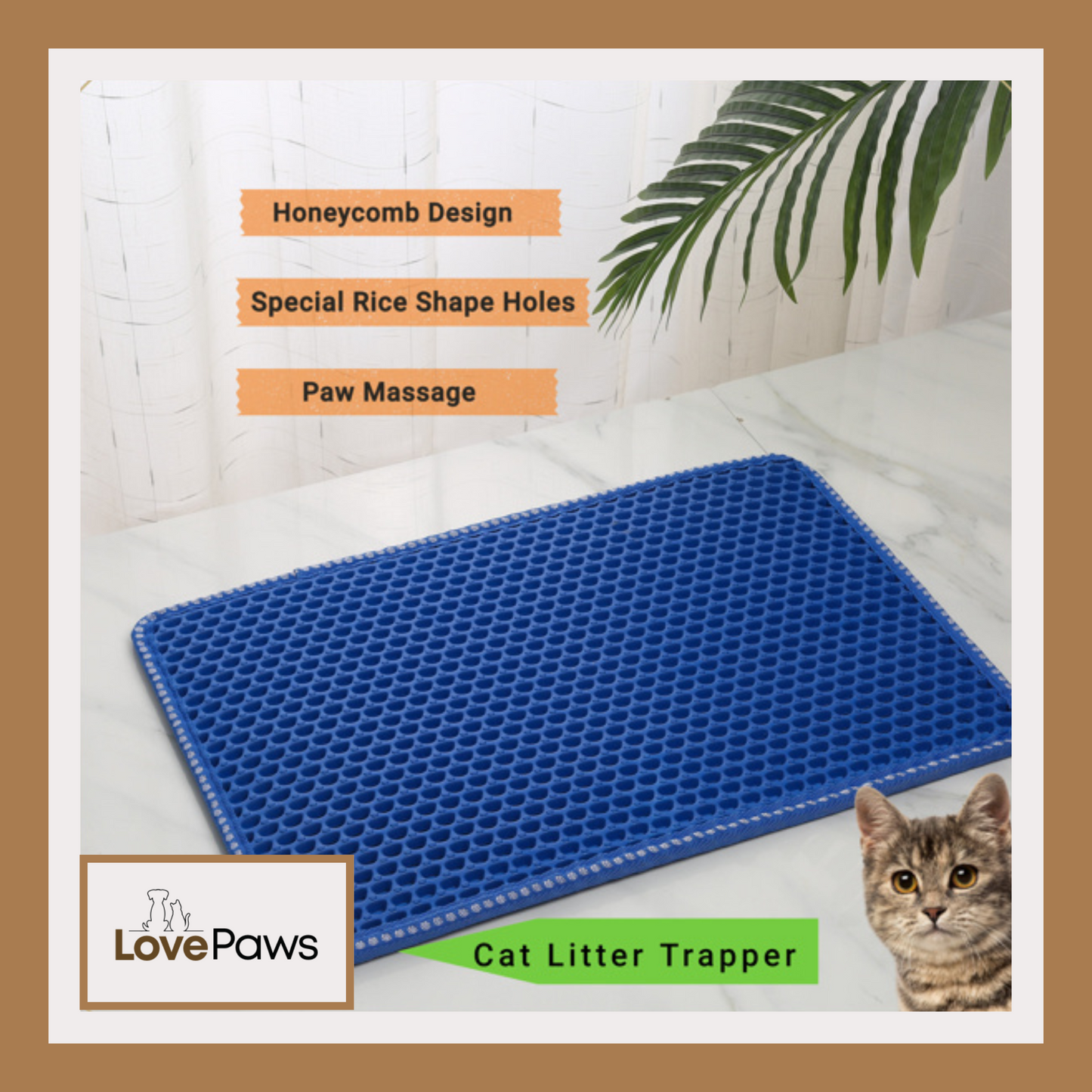 Double-Layer Rice Cat Litter Mat