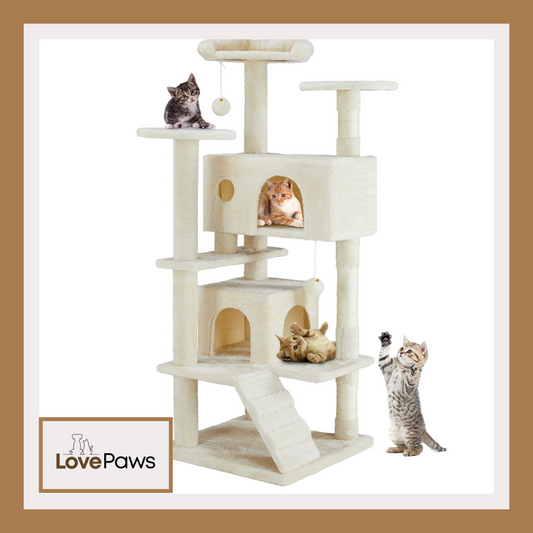 54-Inch Multi-Functional Cat Treehouse