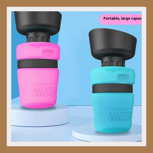 Pet Outdoor Foldable Travel Water Bottle – 2-in-1 Dispenser & Bowl