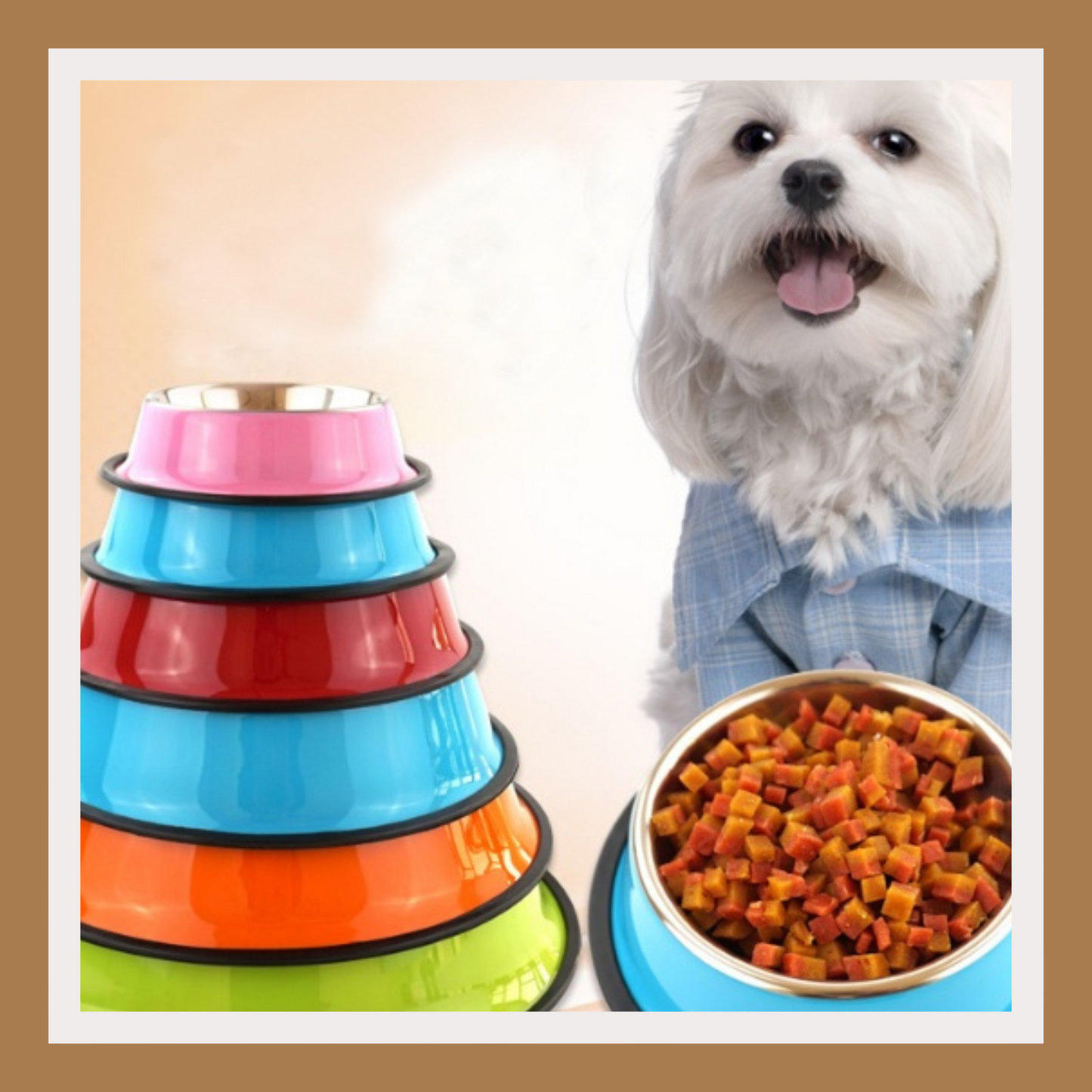 Dual Use Stainless Steel Pet Bowl