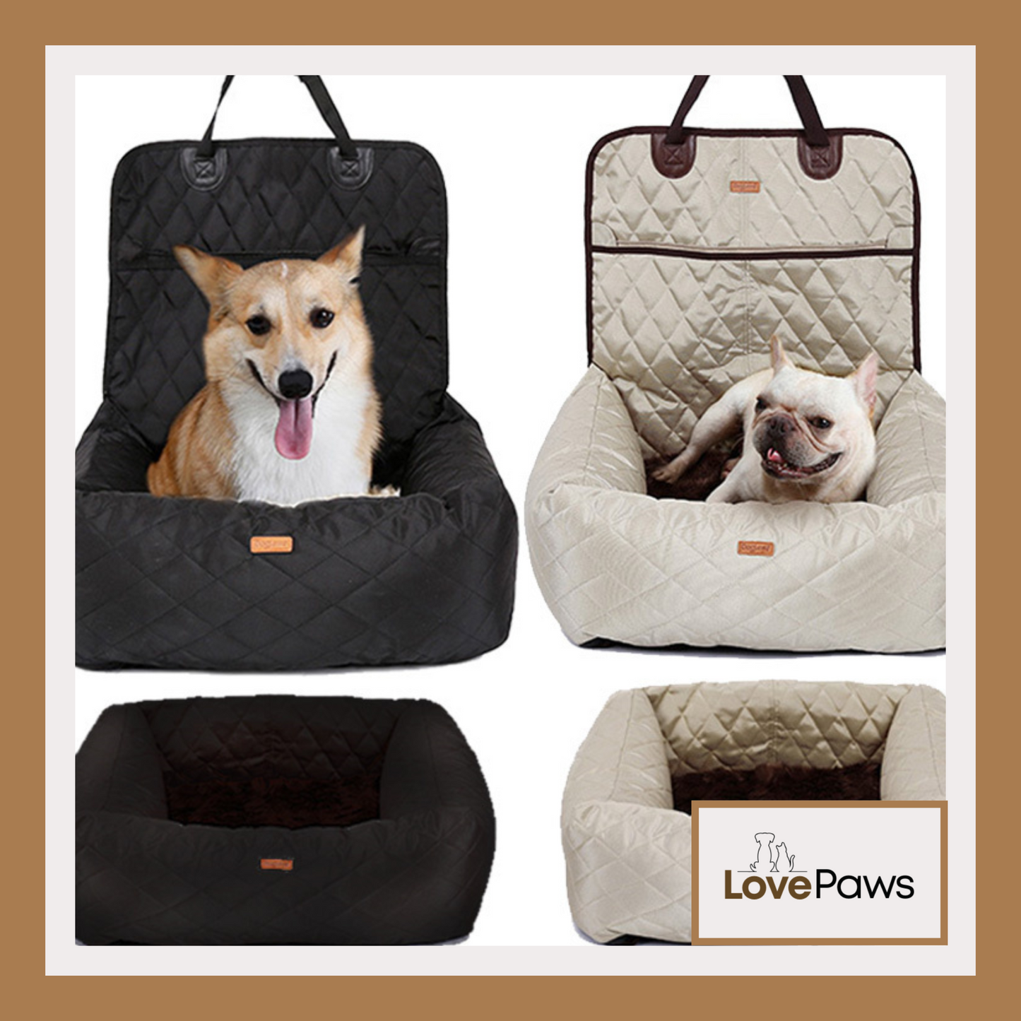2-in-1 Folding Pet Carrier & Car Seat Pad