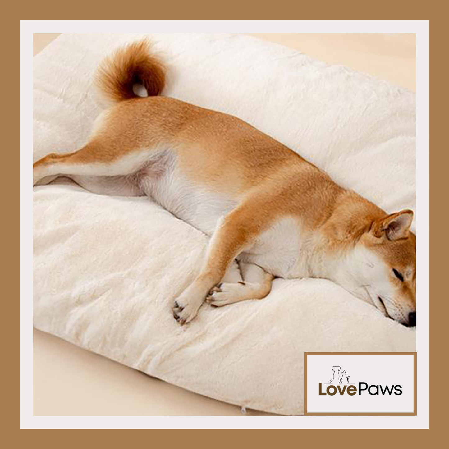 Oval Plush Dog Bed for Large Dogs