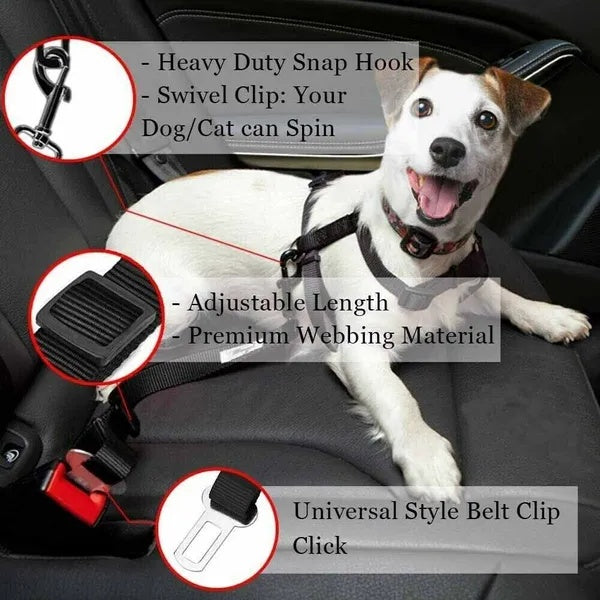 2-Pack Adjustable Pet Car Seatbelt