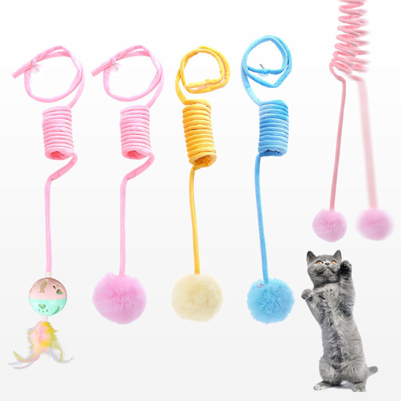 Self-Suction Spring Rabbit Hair Ball Cat Toy