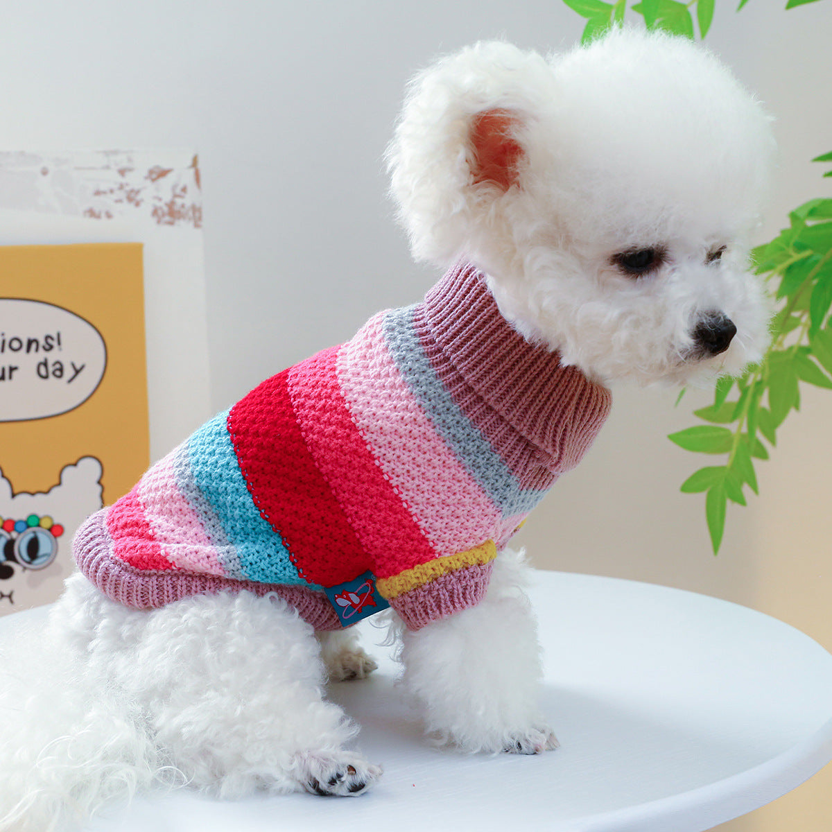 Colorful Striped Pet Sweater