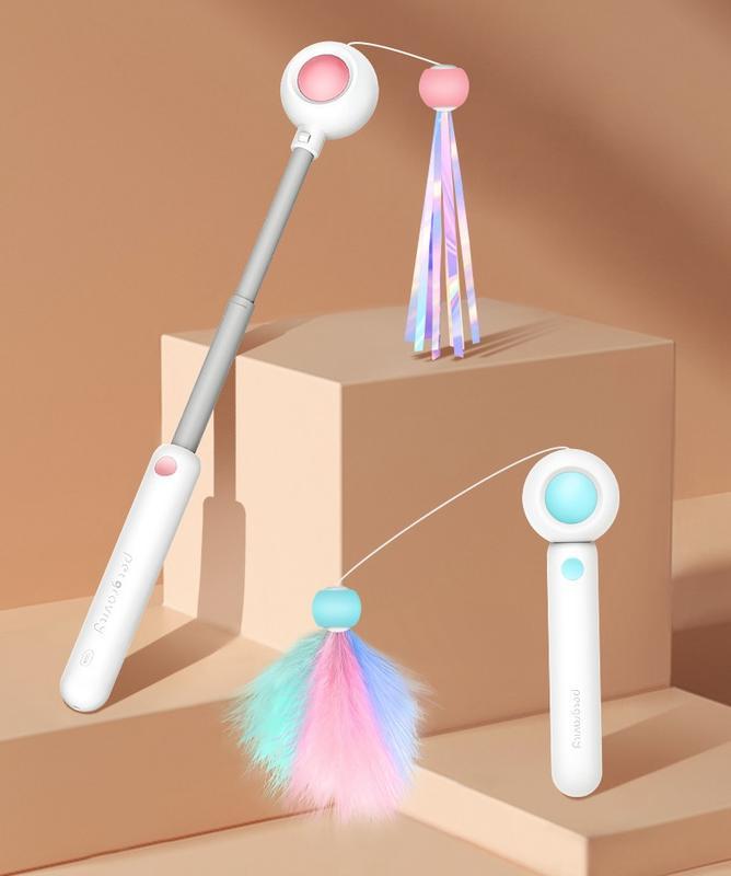 Retractable Cat Teaser Wand & Laser Toy