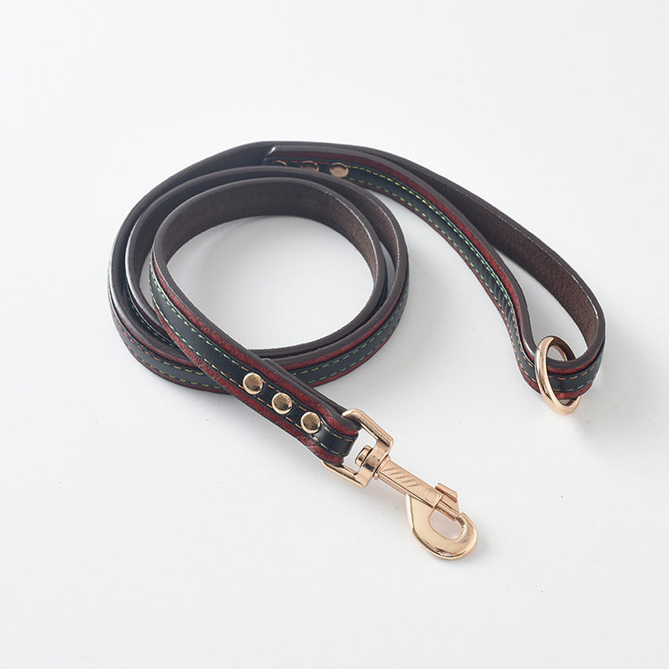 Leather Dog Collar & Leash Set
