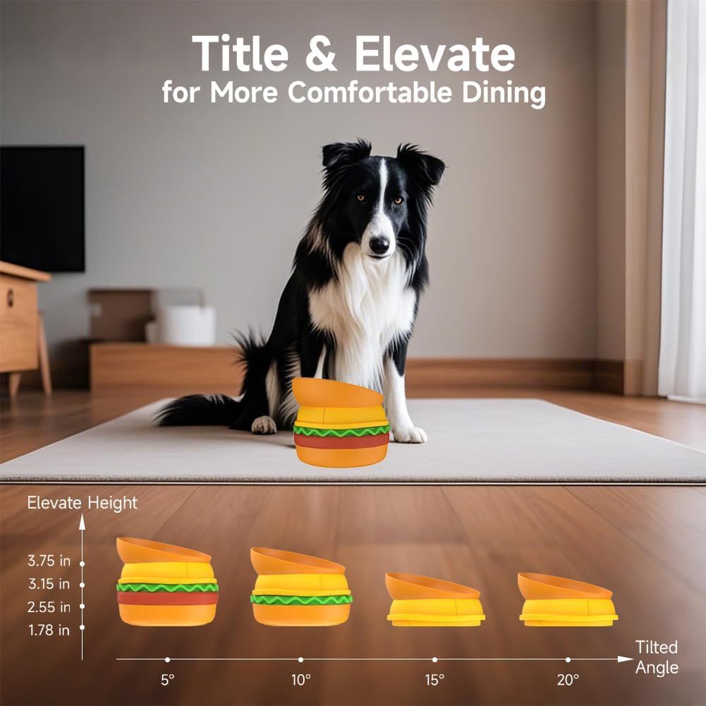Hamburger-Style Pet Bowl Set