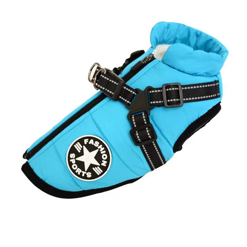Waterproof Winter Dog Coat with Built-In Harness
