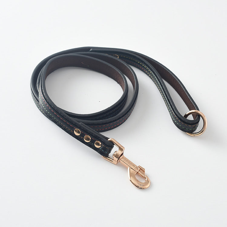 Leather Dog Collar & Leash Set