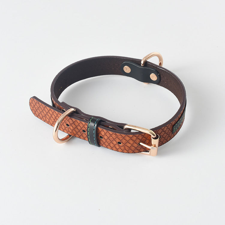 Leather Dog Collar & Leash Set