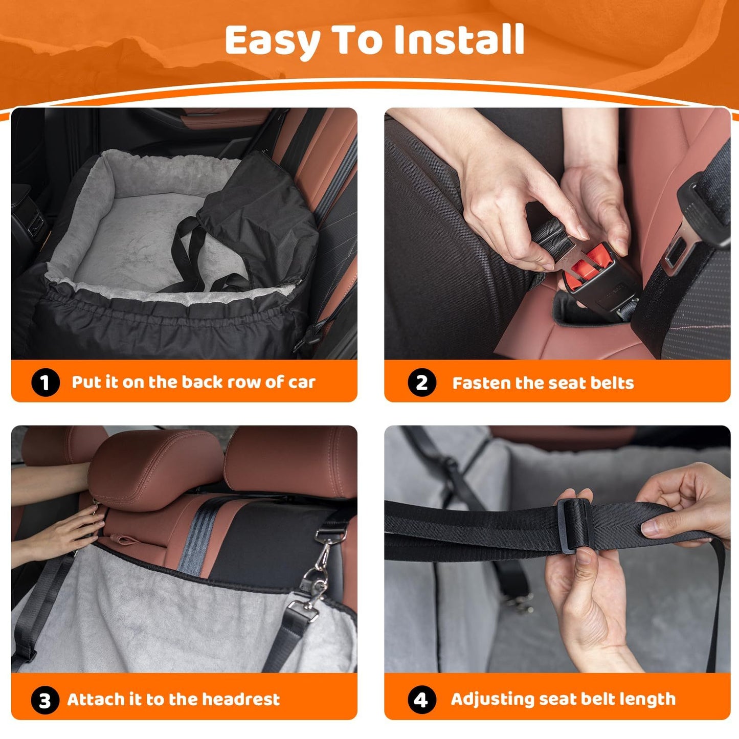 Coral Fleece Dog Booster Seat